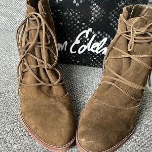 Sam Edelman Millard ankle green suede booties